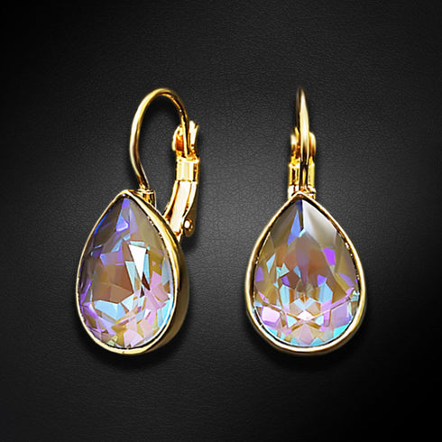 Auskarai "Kristalo Lašas (Karinė Žalia DeLite)" su Swarovski™ kristalais